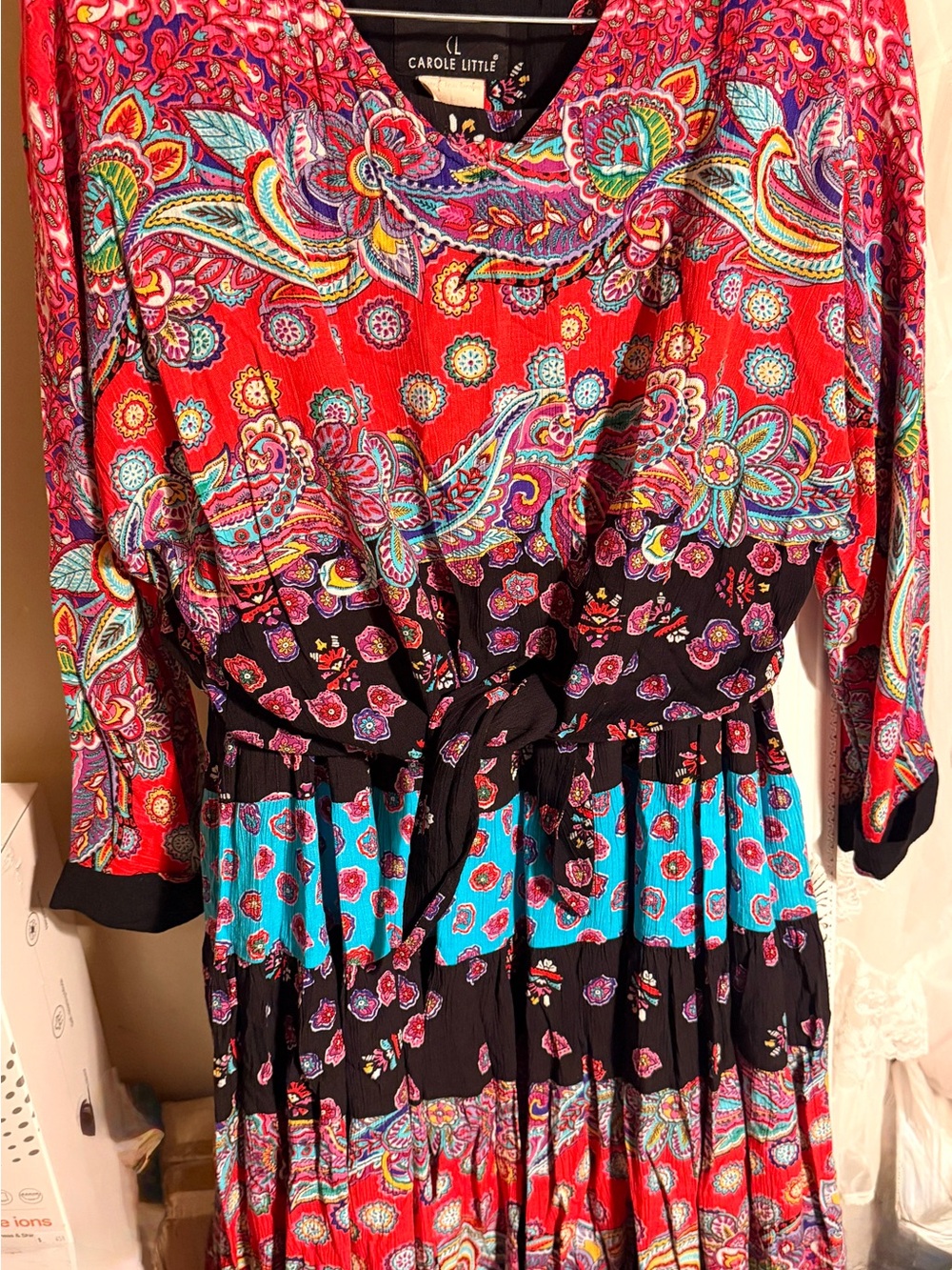 Vintage Carole Little Midi Skirt Crop Top Set